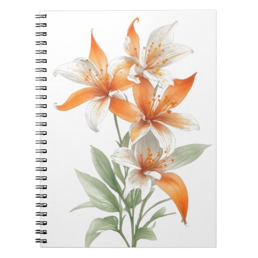 Orange Lily Blume Notizblock (Vorderseite)
