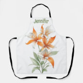 Orange Lily Blume Personalisiert Schürze (Vorderseite)