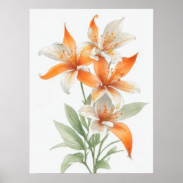 Orange Lily Blume Poster