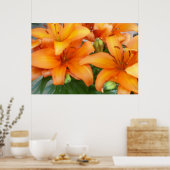 Orange Lily Blume Poster (Küche)