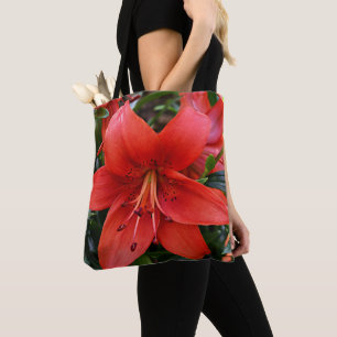 Orange Lily Blüten Floral Tasche