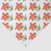 Orange Lily Botanical Illustration Seidenpapier (Ausschnitt)