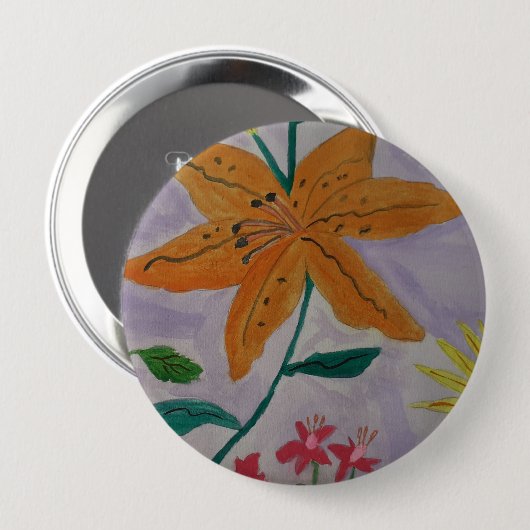 Orange Lily Button (Vorne & Hinten)