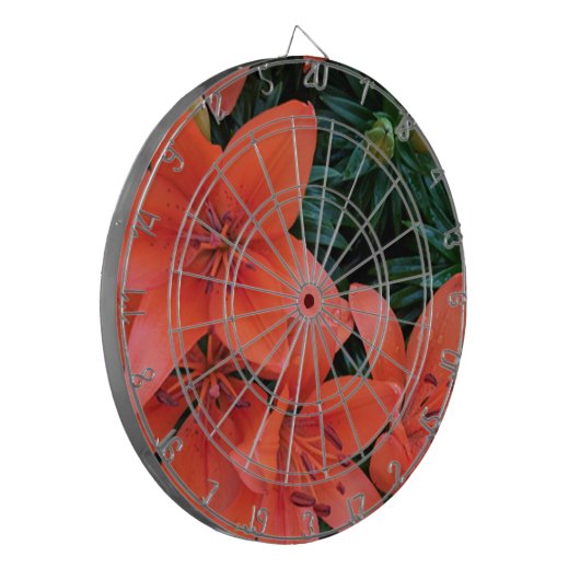 Orange Lily Dartscheibe (Vorderseite Links)