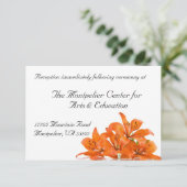 Orange Lily Empfang Card Begleitkarte (Stehend Vorderseite)
