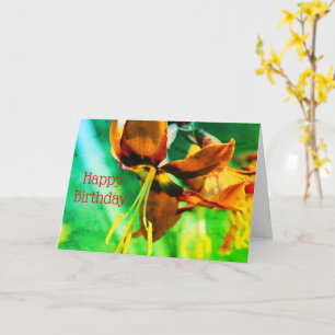 Orange Lily Floral Art individuelle Geburtstagskar Karte