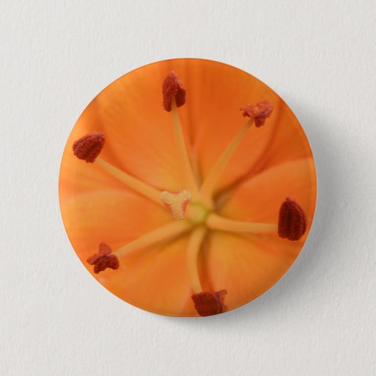 Orange Lily Floral Button (Vorderseite)