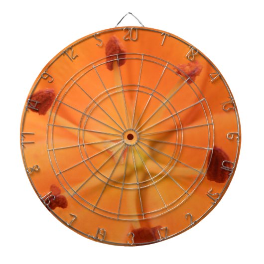 Orange Lily Floral Dart Board Dartscheibe (vorne)