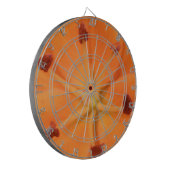 Orange Lily Floral Dart Board Dartscheibe (Vorderseite Links)