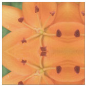 Orange Lily Floral Gemustertes Gewebe Stoff (Nahaufnahme)