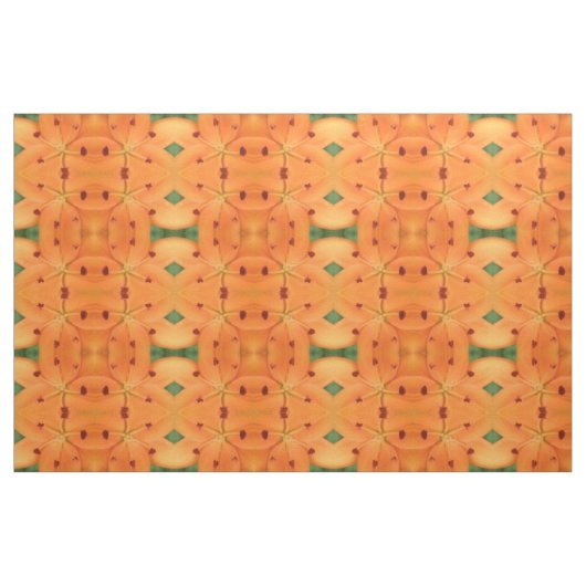 Orange Lily Floral Gemustertes Gewebe Stoff (Fat Quarter (45,7 x 55,9 cm))