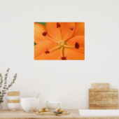 Orange Lily Floral Print Poster (Küche)