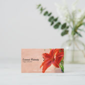 Orange Lily Foto Yoga Instructor QR Code Visitenkarte (Stehend Vorderseite)