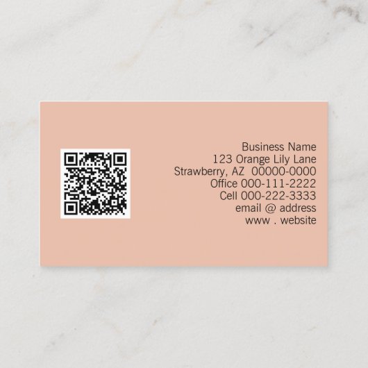 Orange Lily Foto Yoga Instructor QR Code Visitenkarte (Rückseite)