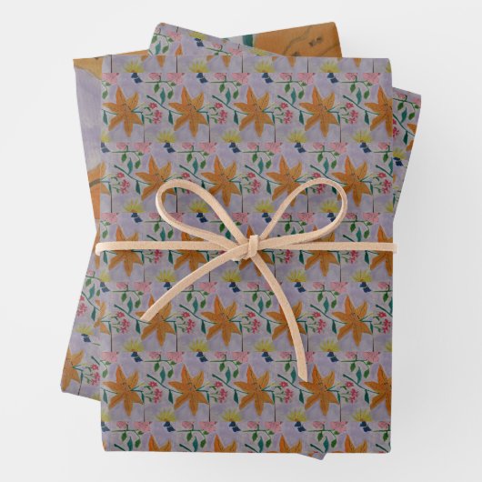 Orange Lily Geschenkpapier Set (Beispiel)