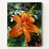Orange Lily Green Blätter Blume Foto Journal Notizblock (Rückseite)