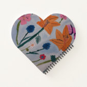 Orange Lily Heart Shaped Notebook Notizblock (Rückseite)
