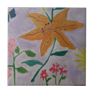 Orange Lily Keramik Tile Fliese