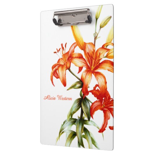 Orange Lily-Lackwand Klemmbrett (Links)