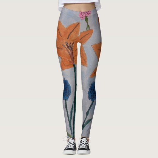 Orange Lily Leggings (Vorderseite)