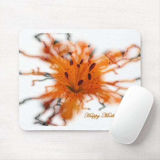 Orange Lily Mousepad (Mit Mouse)