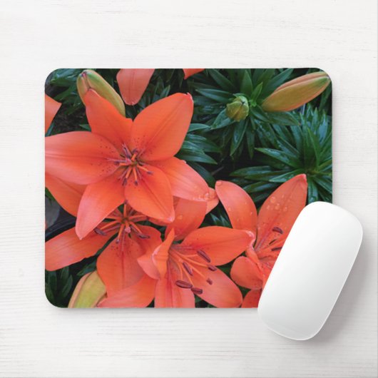 Orange Lily Mousepad (Mit Mouse)