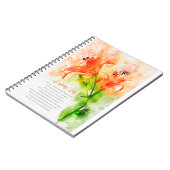 Orange Lily Notizblock (Linke Seite)