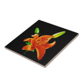 Orange Lily on Black Fliese (Seite)