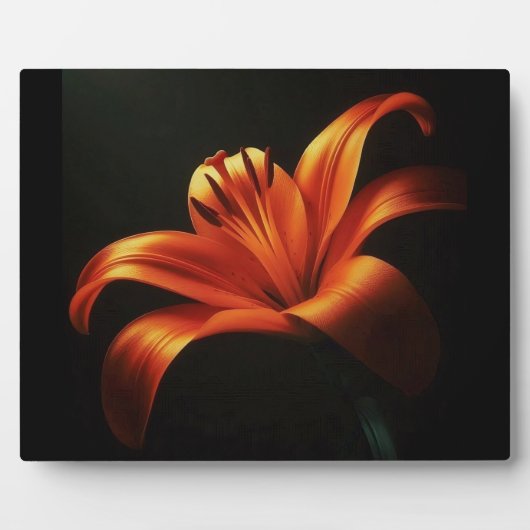Orange Lily on Black Fotoplatte (Vorderseite)