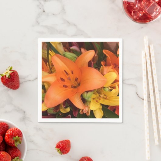Orange Lily Paper Napkin Serviette (Beispiel)