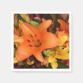 Orange Lily Paper Napkin Serviette