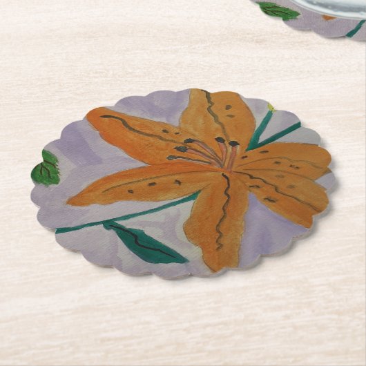 Orange Lily Paper Untersetzer (angewinkelt)