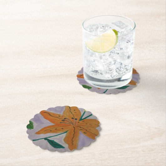 Orange Lily Paper Untersetzer (Vor Ort)