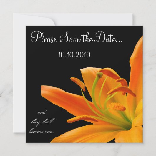 Orange Lily Rettete-the-date Save The Date (Vorderseite)