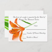 Orange Lily RSVP Karte (Vorne/Hinten)