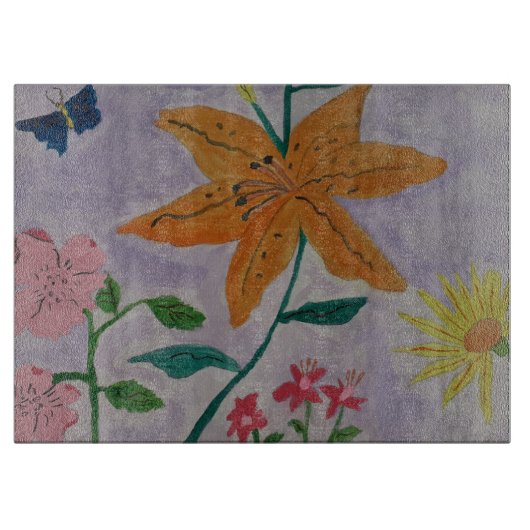 Orange Lily Schneidebrett (Vorderseite)