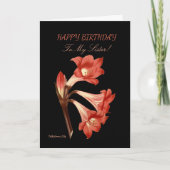 Orange Lily Sister Birthday Karte (Vorderseite)