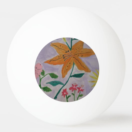 Orange Lily Tischtennisball (Vorderseite)