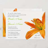 Orange lily Wedding Einladung (Vorne/Hinten)