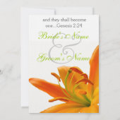 Orange lily Wedding Einladung (Rückseite)