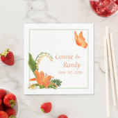 Orange Lily Wedding Napkin Serviette (Beispiel)