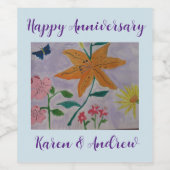 Orange Lily Weinetikett (Einzelnes Label)