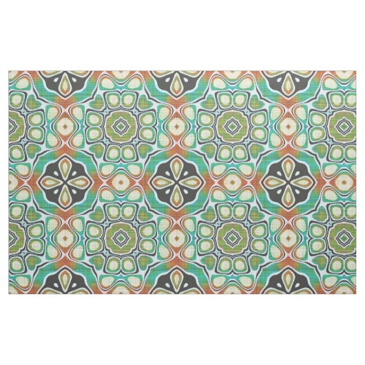 Orange Lime Green Turquoise Bali Batik Muster Stoff (Fat Quarter (45,7 x 55,9 cm))