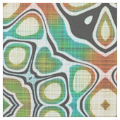Orange Limette Grün Türkis Bali Batik Muster Stoff (Nahaufnahme)