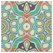 Orange Limette Grün Türkis Bali Batik Muster Stoff (Muster)