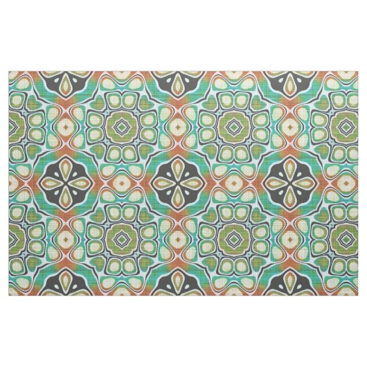 Orange Limette Grün Türkis Bali Batik Muster Stoff (Fat Quarter (45,7 x 55,9 cm))