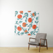 Orange Line Art: nahtloses Muster Wandteppich (Beispiel (Horizontal))