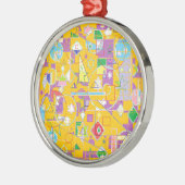 Orange Line Silbernes Ornament (Links)