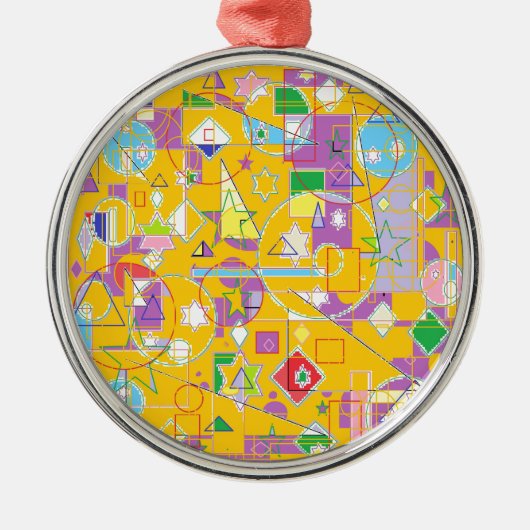 Orange Line Silbernes Ornament (Vorne)