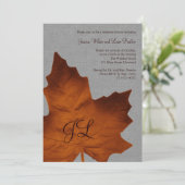 Orange Linen Mit Monogramm Probe Abendessen Einladung (Stehend Vorderseite)